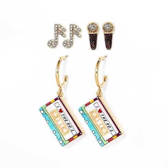 Jewelry - SUGAR FIX "STRAIGHT TO TAPE HIT THOSE NOTES" STATEMENT EARRING SET (Nickel Free)